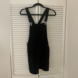 Black Velvet Overall Dress - Size 4